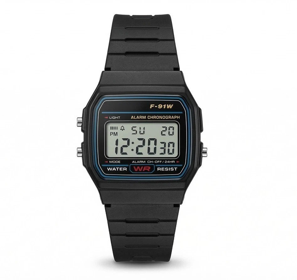 F91W Classic Digital Watch Resin Strap Stopwatch Chronograph Sport Men Watch