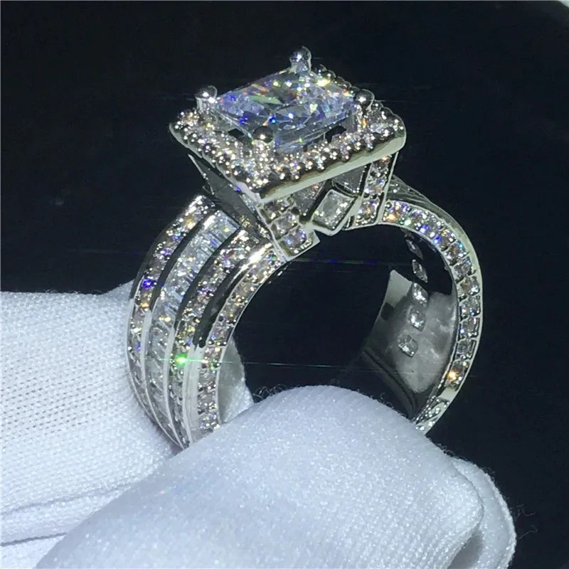 Women’s Stainless Steel Round Cut Cz Engagement Ring Band