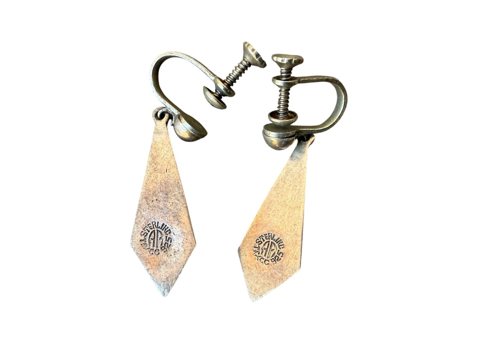 Mexico sterling silver Silber Modernist Taxco 1970s Adan earrings
