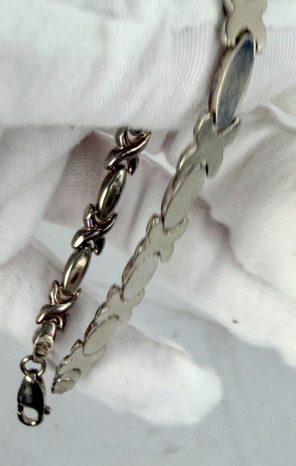 Vintage STAR 925 X’s & O’s Hugs Kisses Sterling Silver XO Link Bracelet