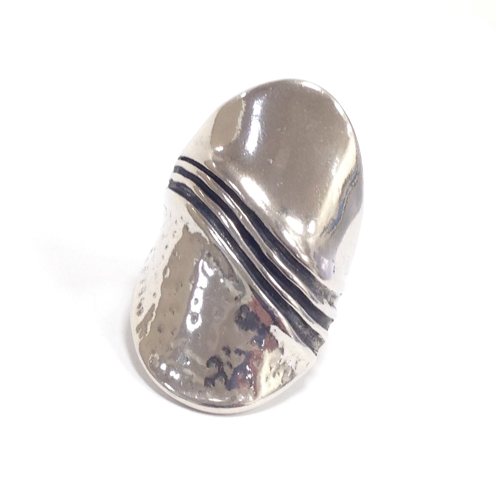 Or Paz Creations PZ Israel Sterling Silver Solid Abstract Statement Ring Size 8