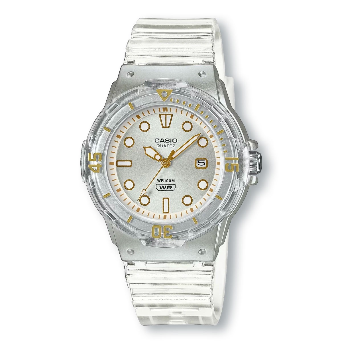 CASIO POP Series LRW200HS-7EV Analog Quartz Transparent White Watch