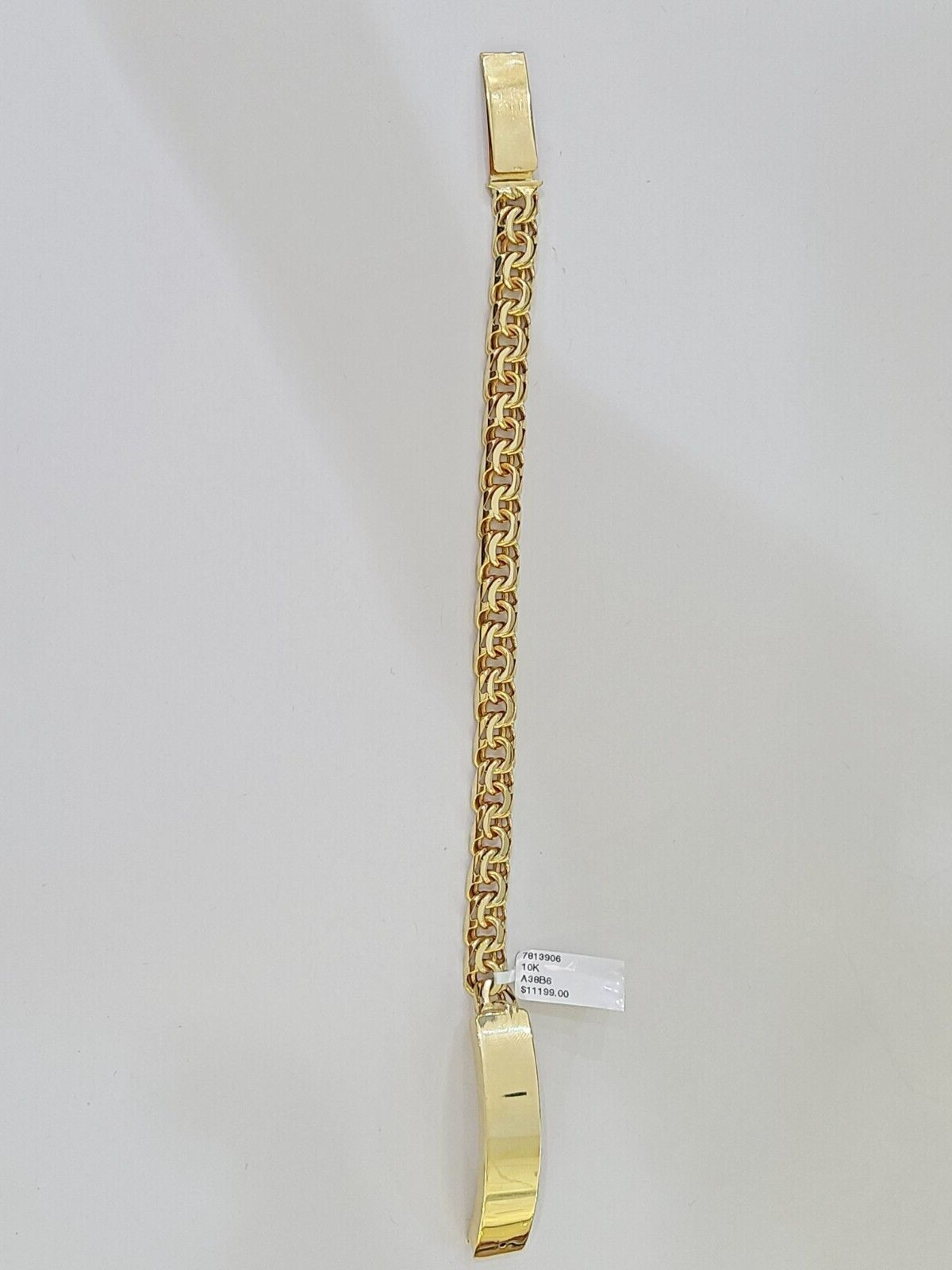 10k Solid Yellow Gold Chino ID Bracelet Size 8″ Inch 8mm Box Lock Real 10kt