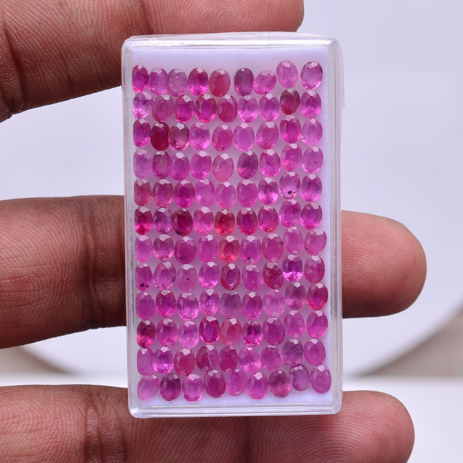 12 Pcs Natural Ruby Top Quality Oval Faceted Cut Loose Gemstones Lot~4mmx3mm