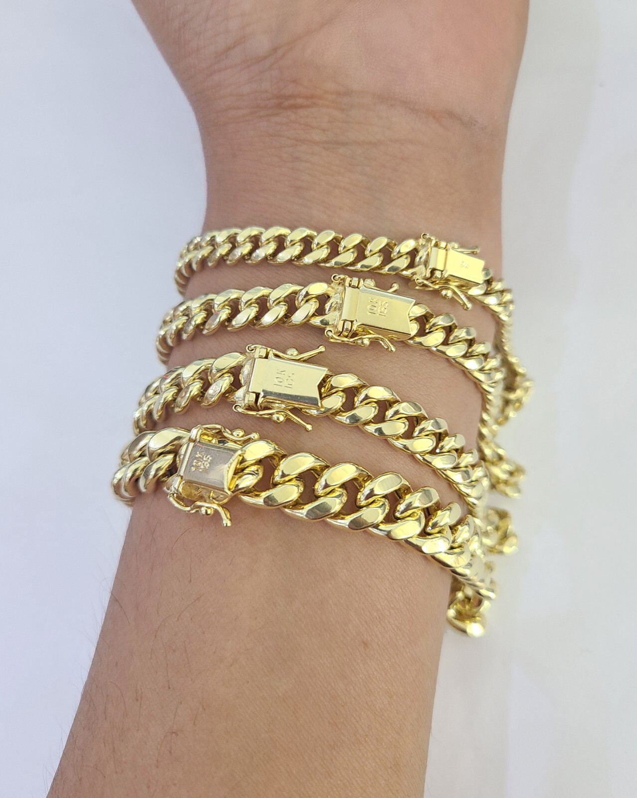 Real 10k Gold Miami Cuban link Bracelet 6mm-9mm 7″-9″ 10kt Yellow Gold