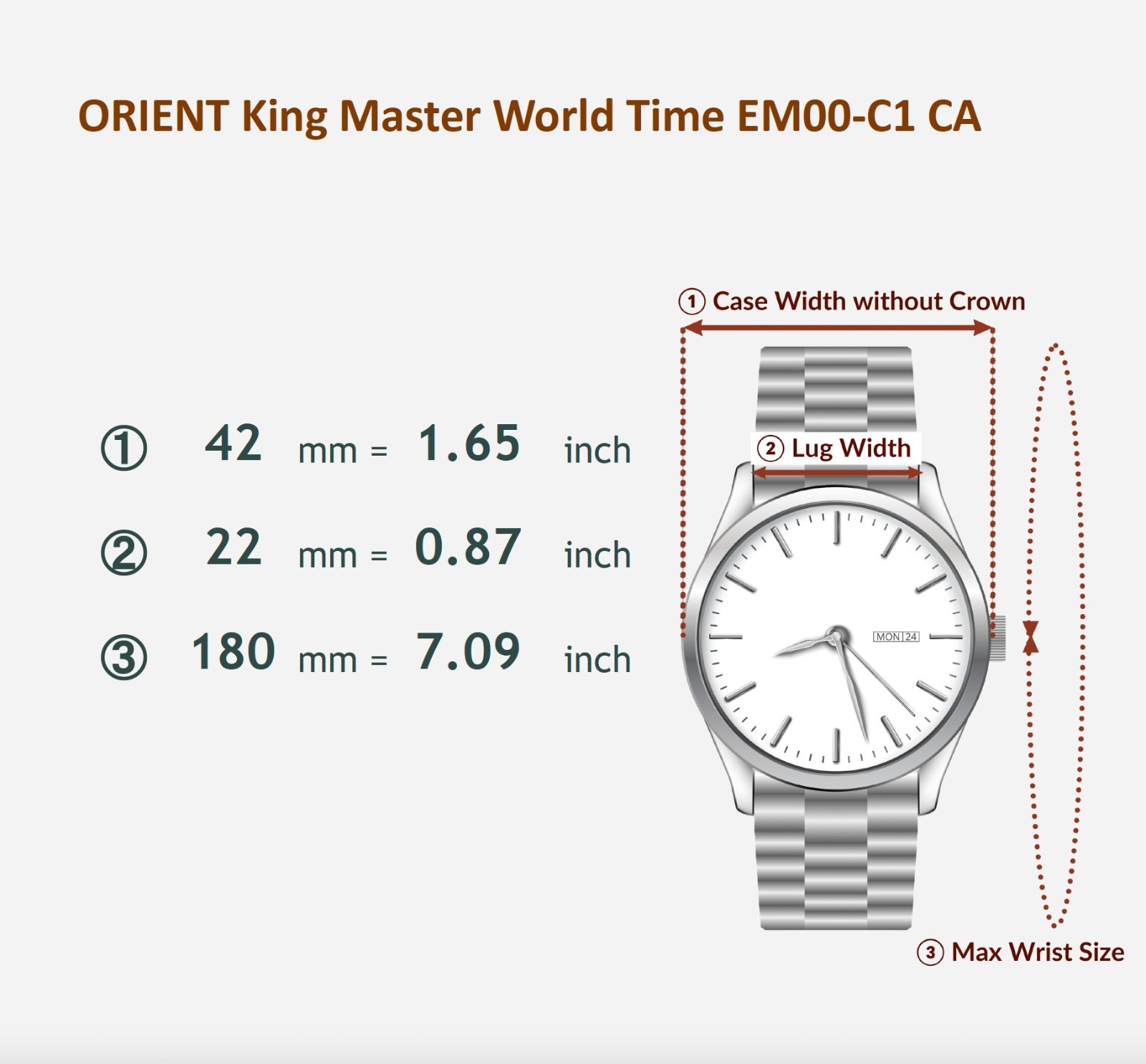 [N MINT] ORIENT King Master World Time EM00-C1CA Black 42mm Automatic Men’s A675