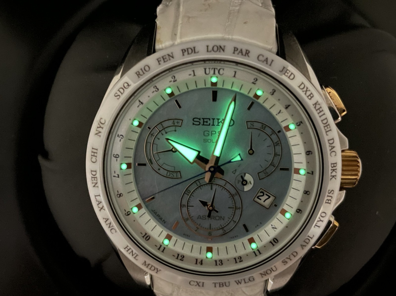 SEIKO ASTRON GPS Radio Wave Solar Men’s Watch Beautiful MOP Dial 8X53-0AJ0-2
