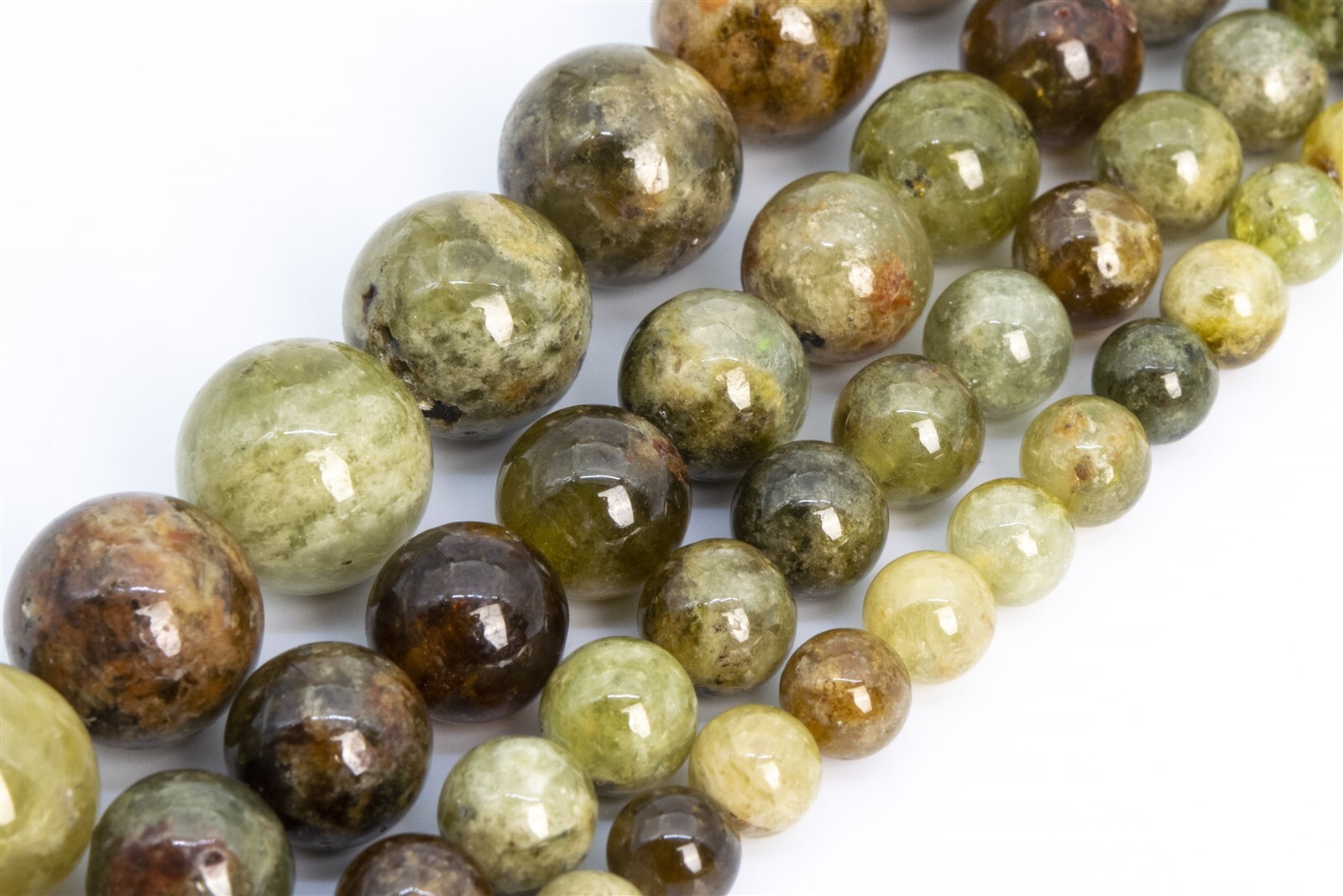 Genuine Natural Green Garnet Grade AA Round Loose Beads 5-6/6/7-8/9-10/11/12MM