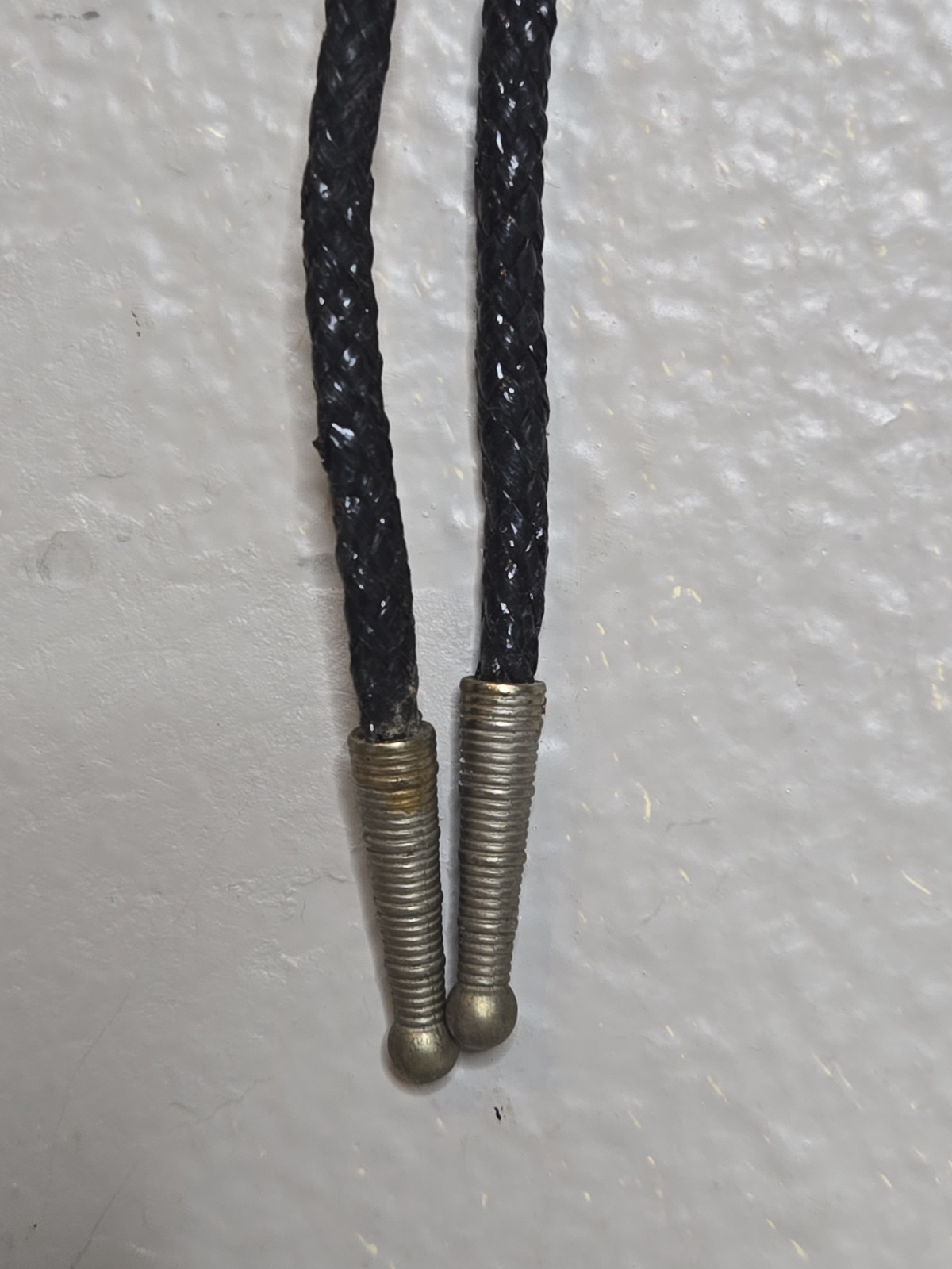 Native American Beaded Necklace Bolo Tie Black Yellow Red Orange Seed Beads 16″