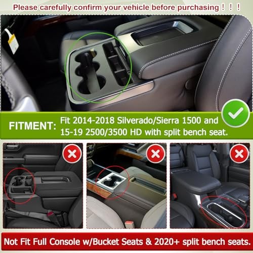 Center Console Organizer Compatible with 2014-2018 Chevy Silverado/GMC Sierra
