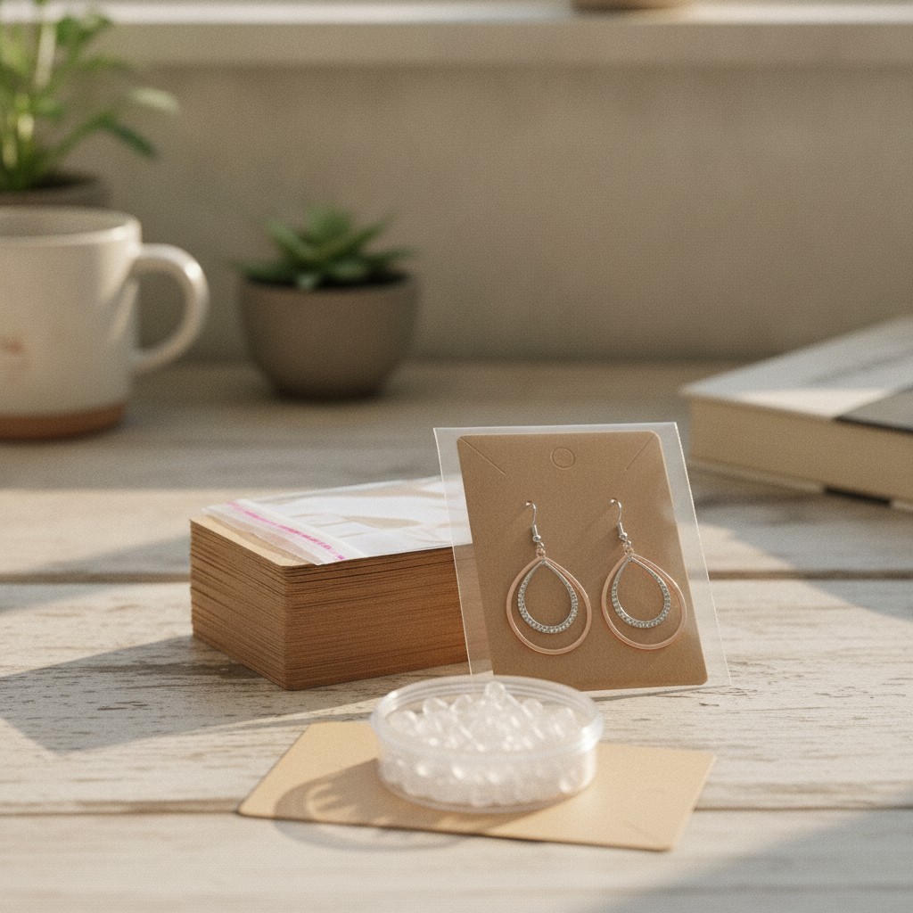 Earring Display Cards 100 Pcs Kraft 3.5×2.4 Inches