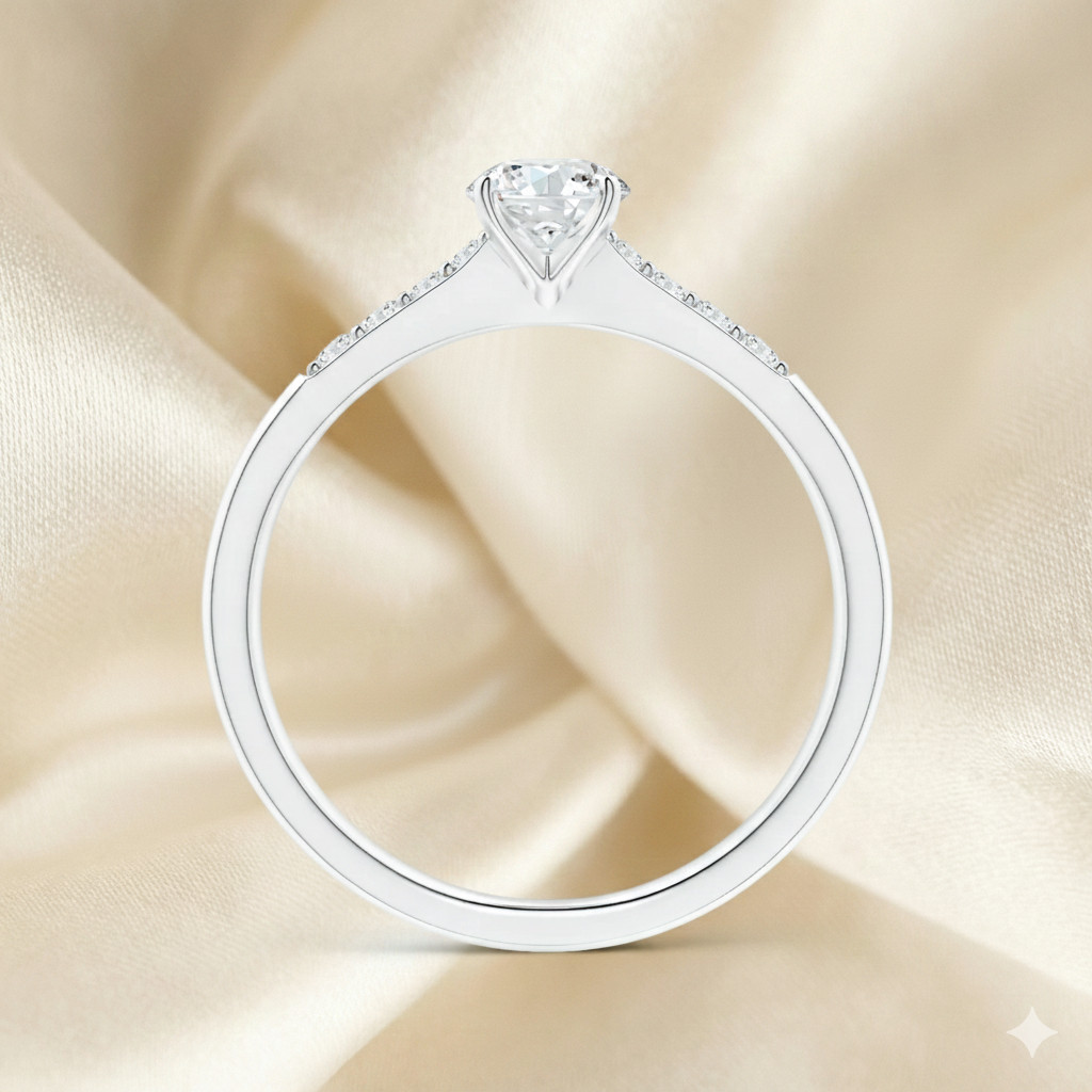 Round Diamond Wedding Ring 0.52 Ct Lab Grown Solid 950 Platinum Size 5 6 6.5 7 8