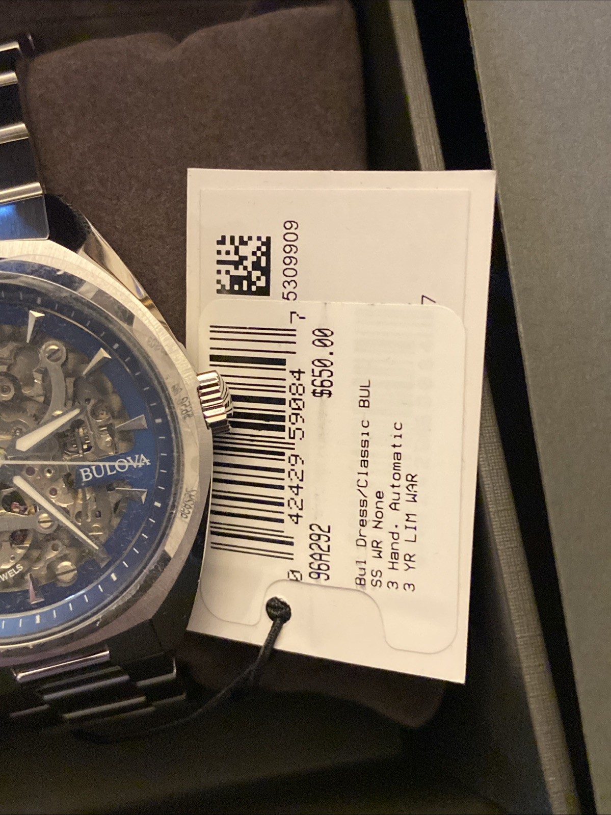 Bulova Men’s Surveyor Exhibition Front & Rear Stainless Steel 96A292 BNIB Unworn