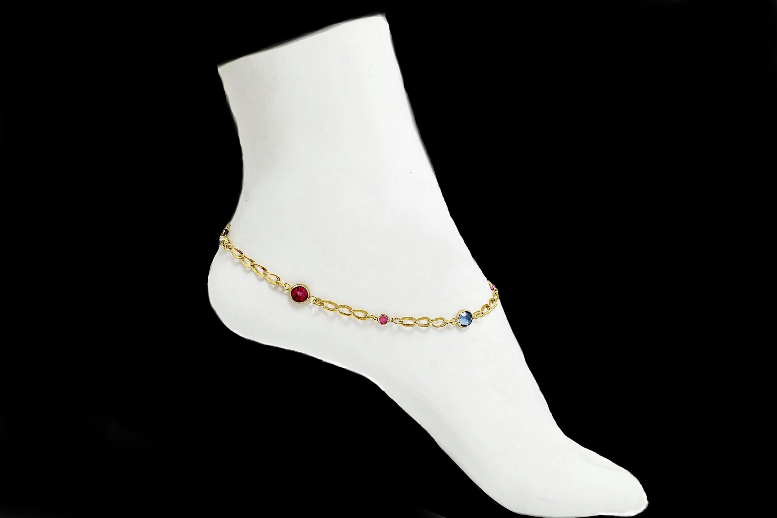 Elegant 1/20 14K Gold Filled Anklets with Austrian Crystals | Gift Box Included