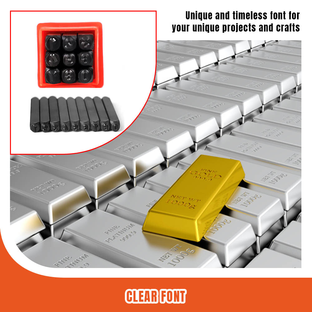 3mm 9pcs Number Stamp Set 1/8″ 0-9 Punch Press Tools Metal Plastic Wood Stamping