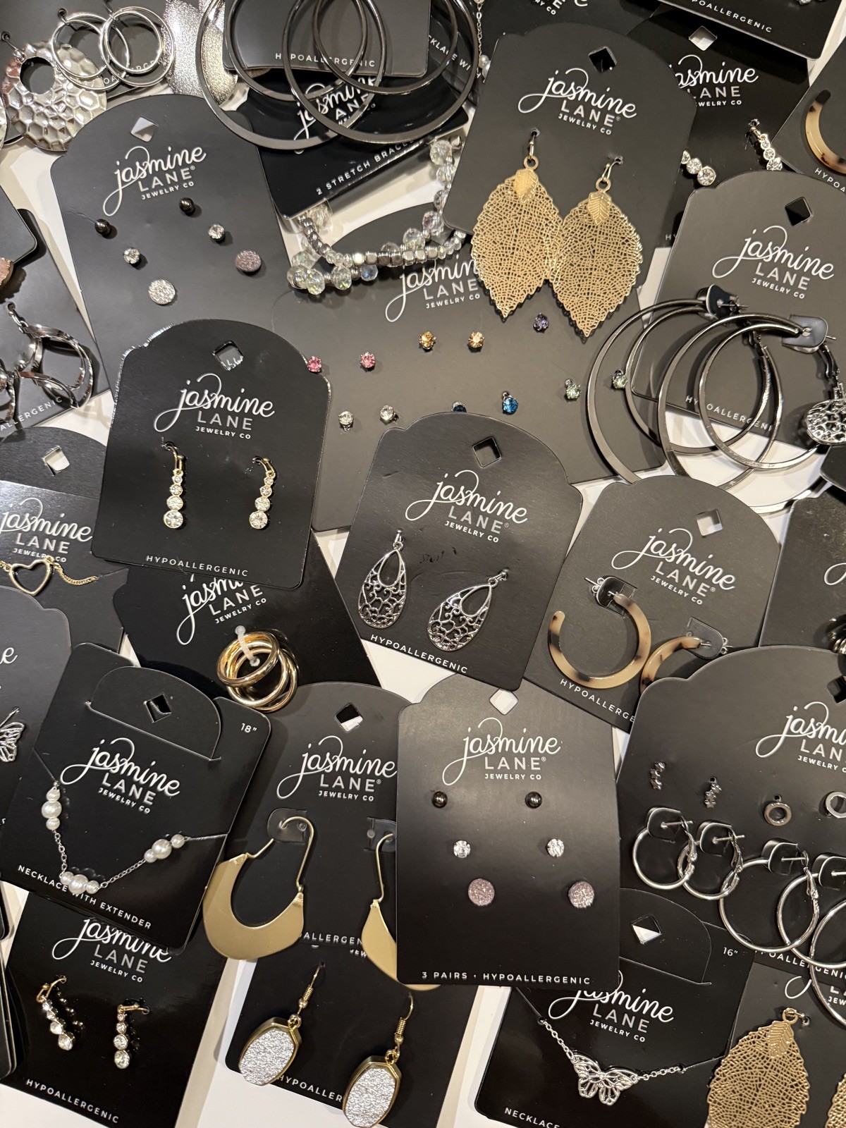 Wholesale Jewelry Lot 75 Pieces Of Jewelry Earrings Necklace Bulk Lot Variety