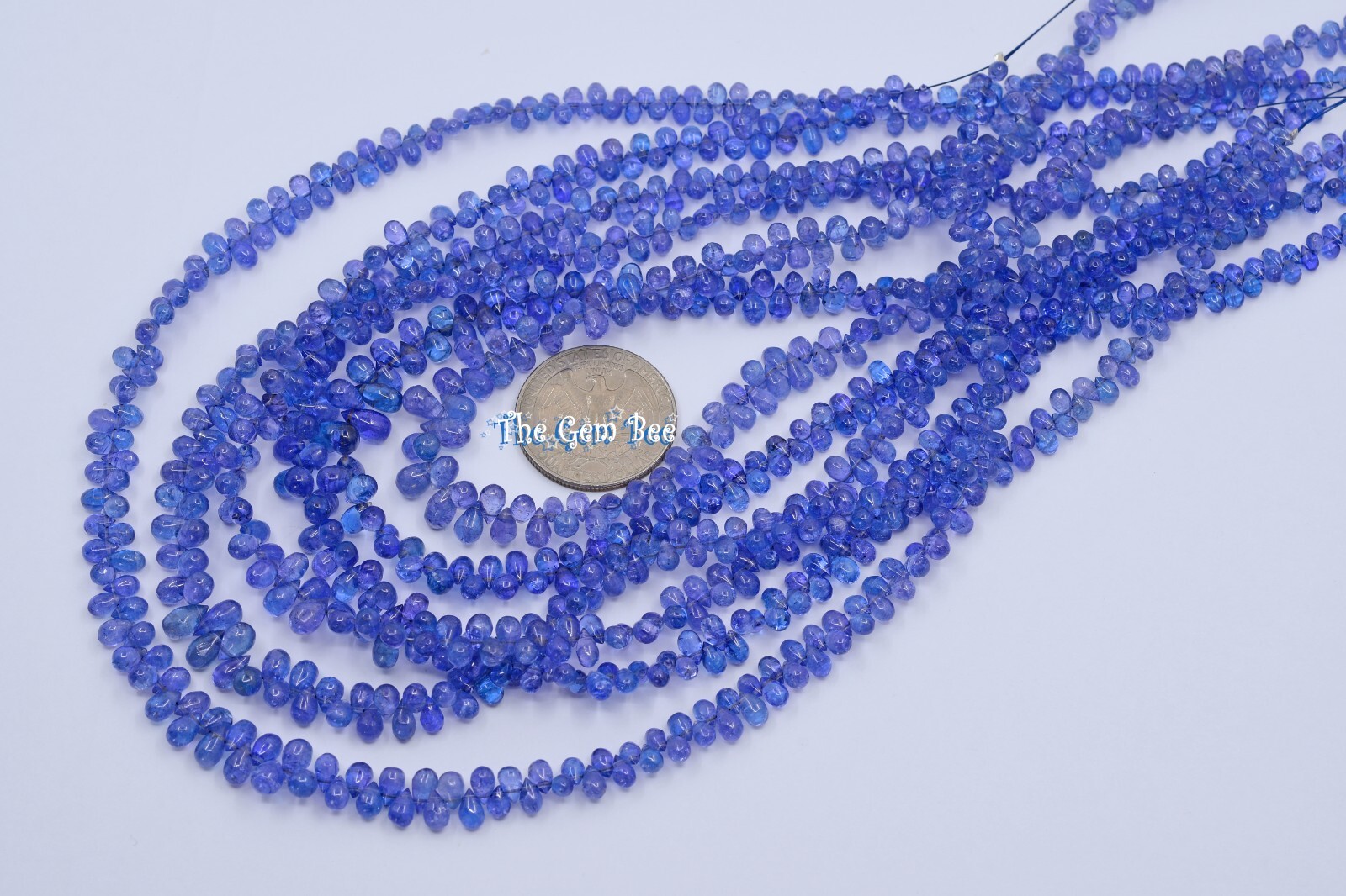 Gem Grade Tanzanite Smooth Full Teardrop Briolette Bead 16 Inch Strand