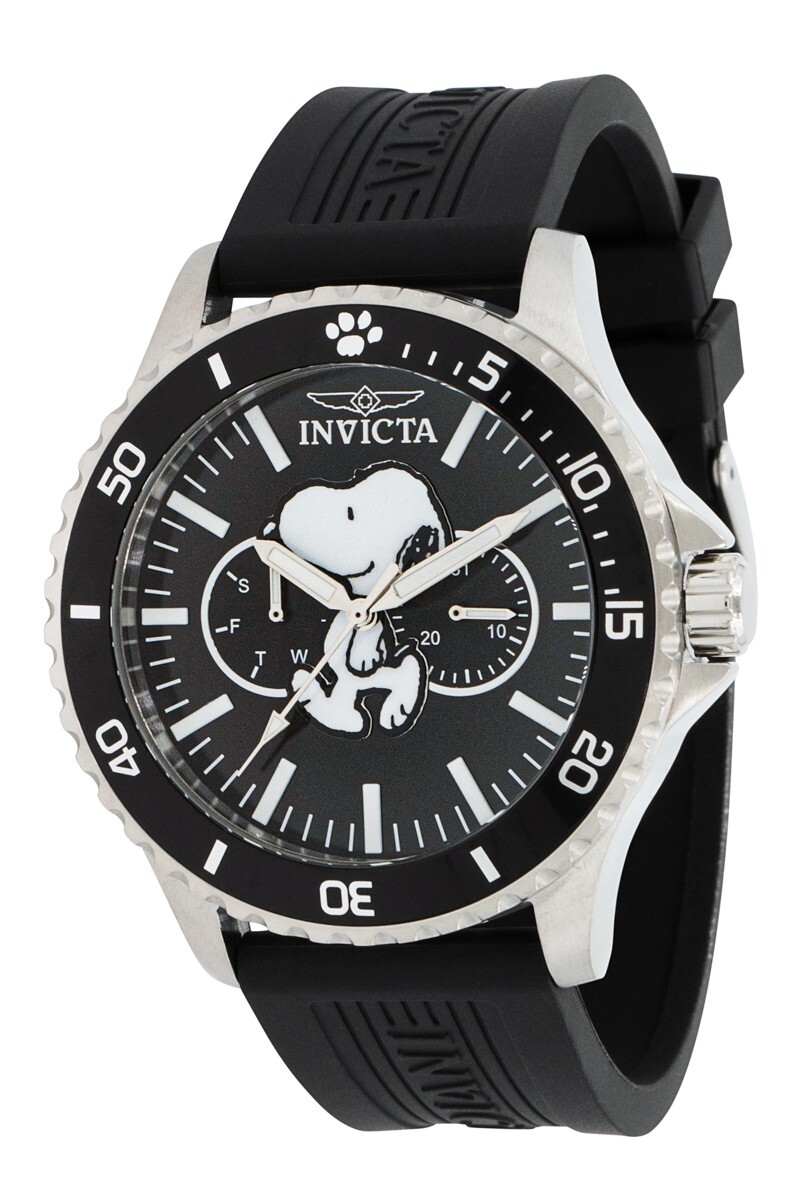 NEW WITH DEFECT INVICTA 38644 PEANUTS WATCH SNOOPY LIMITED BLACK DIAL 48MM