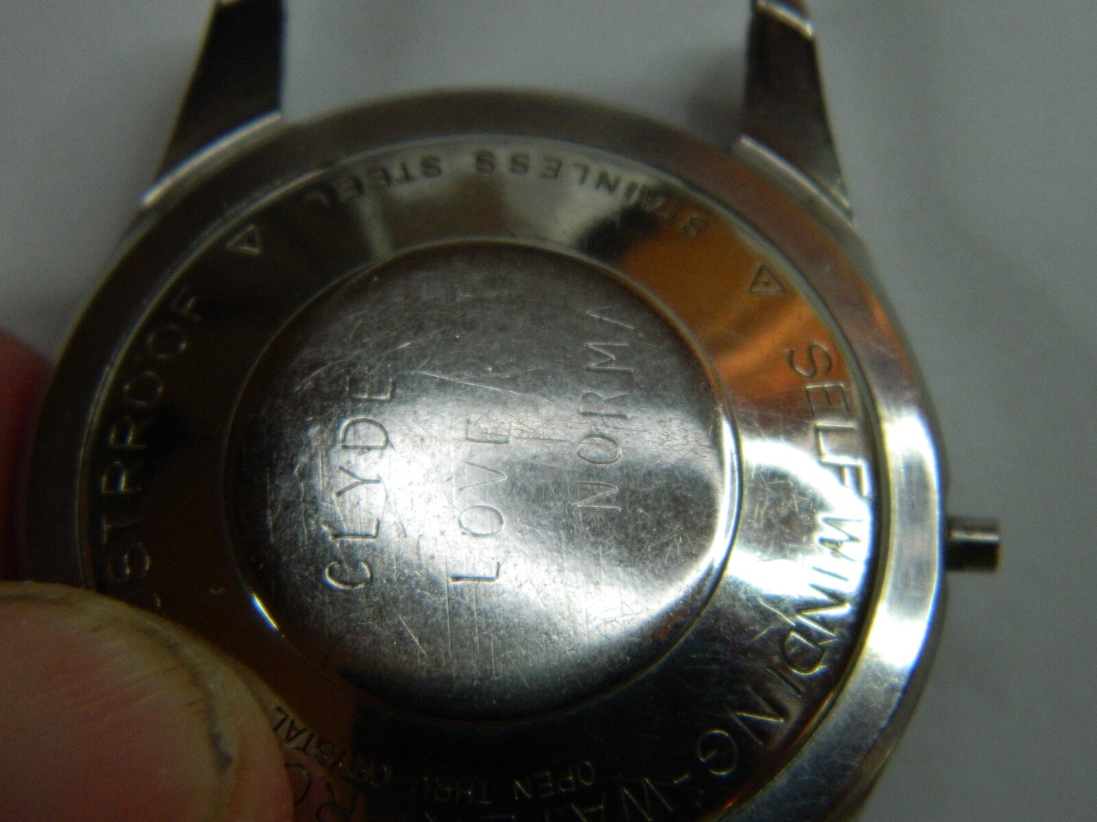 FINE VINTAGE BENRUS ? AUTOMATIC OPEN THRU CRYSTAL STAINLESS STEEL WATCH CASE