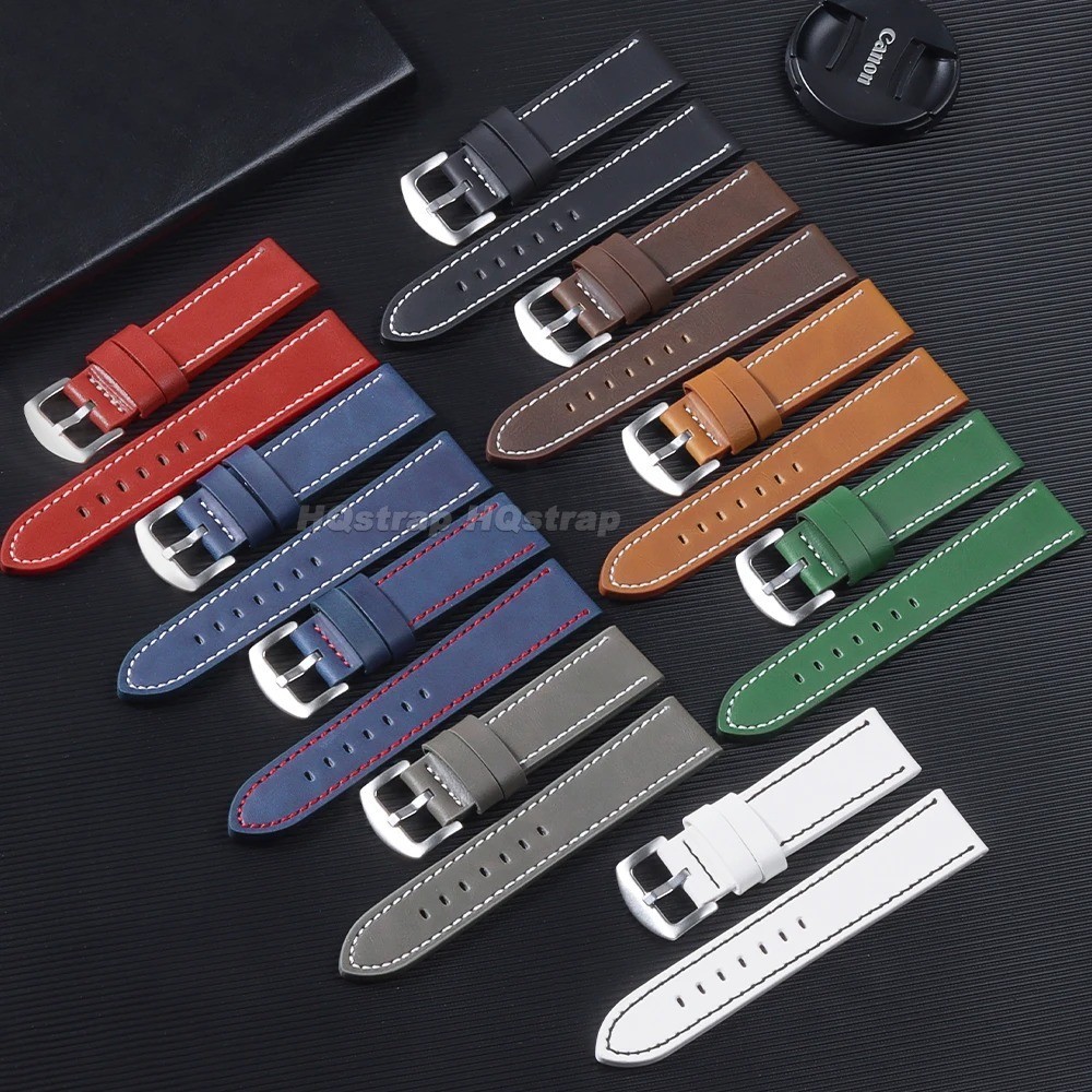 High Quality Leather Watch Band Straps mens stitched Wristband 18 20 22 24mm
