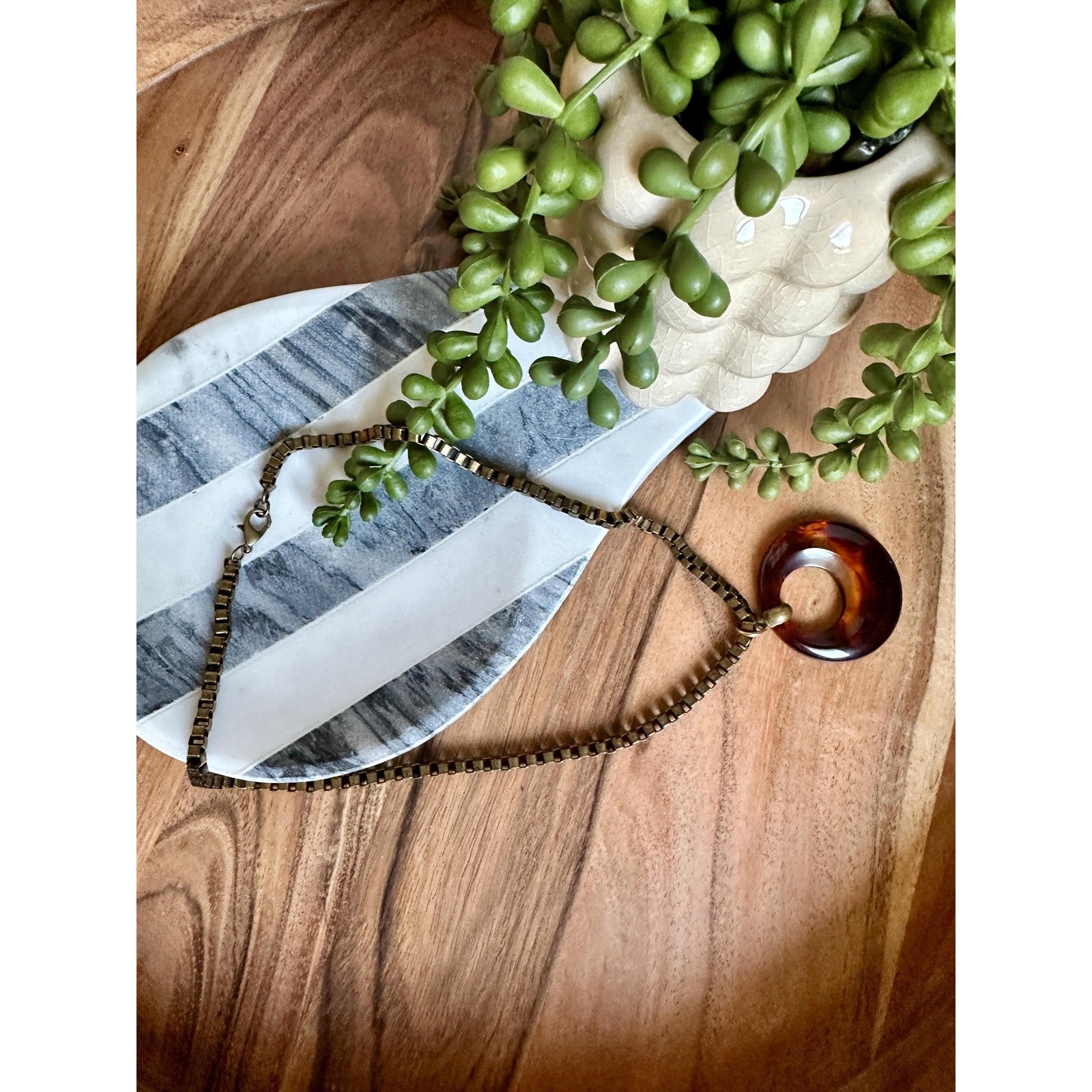 Vintage Lucite Pendant Necklace | Handmade One of a Kind