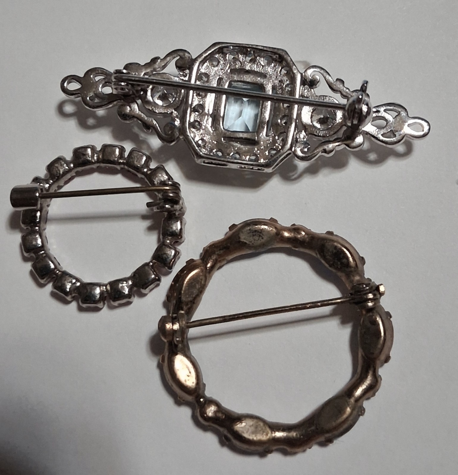 Cluster 3 Pins Vintage 2 Circle & 1 Bar Pins Alexandrite