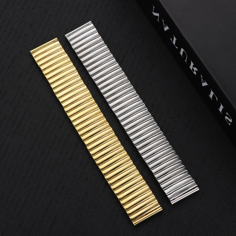 12 14m 16 18 20 22mm Stainless Steel Elastic Watch Band Metal Expansion Straps