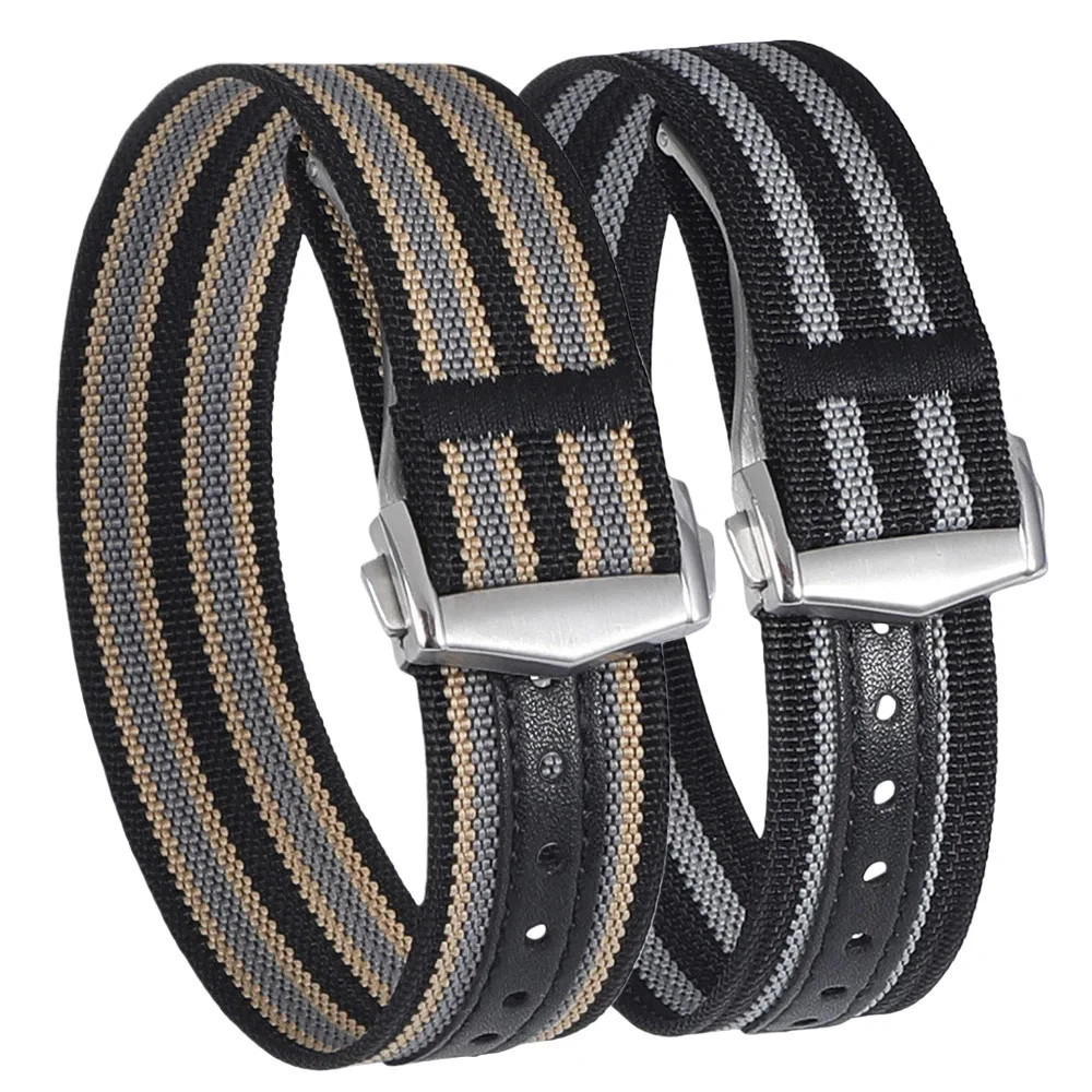 Nylon Watch Strap for Omega 20mm Military Green Ribbed Deployant Buckle Band