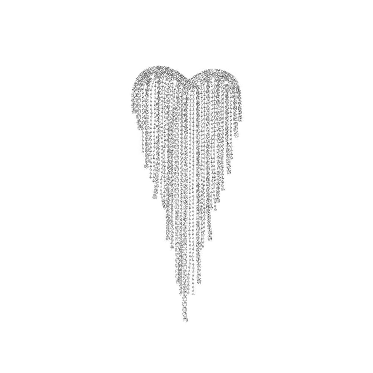 Heart Tassel Rhinestones Brooches Lapel Pins Delicate Luxury Sparkly Crystal …