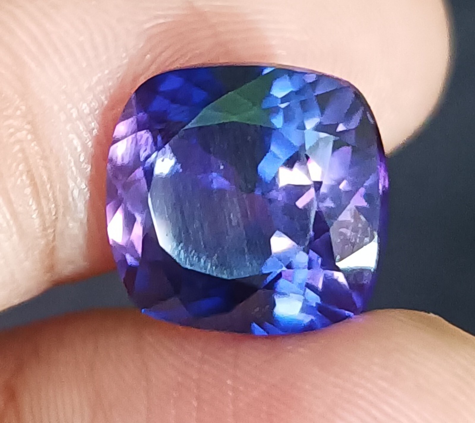 NATURAL Ceylon Bi-Color Boysenberry Sapphire Cushion Cut Loose GEMSTONE 11.00 Ct