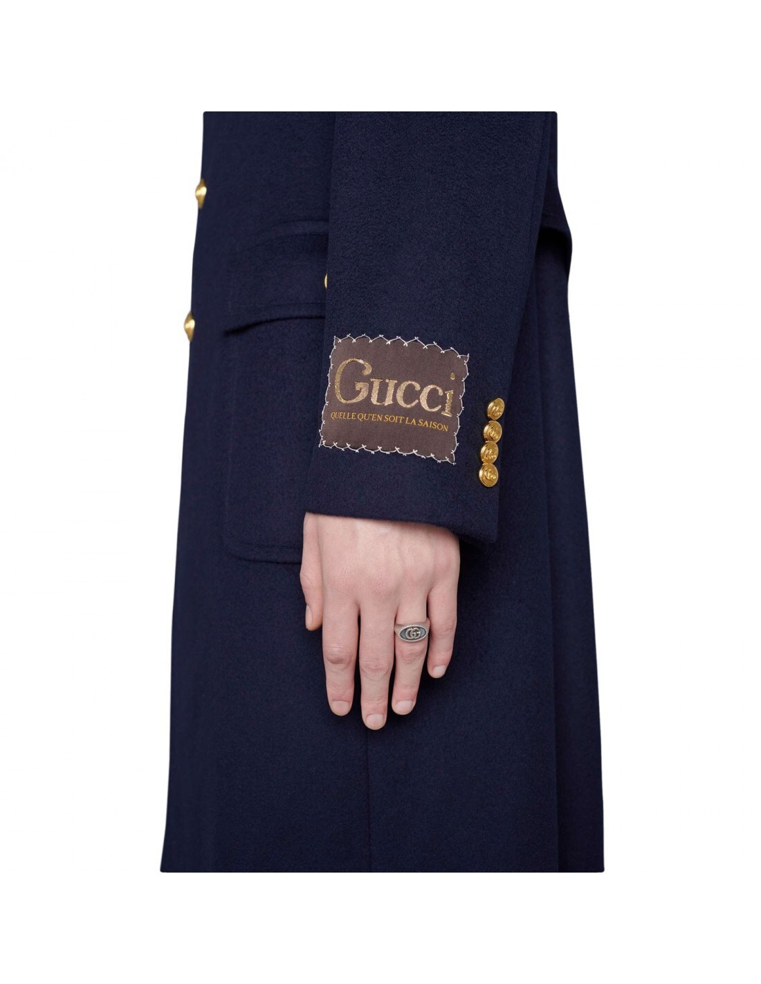 New Authentic Gucci Aged 925 Silver Double G Ring 631746 0701