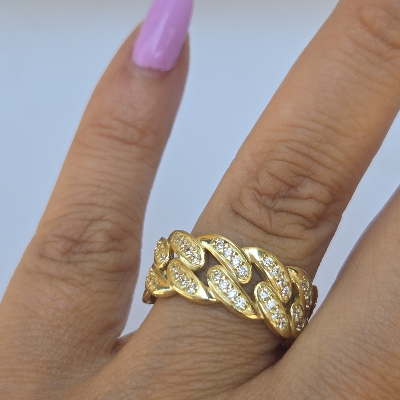 Solid 10k yellow Gold Cuban Ring Band