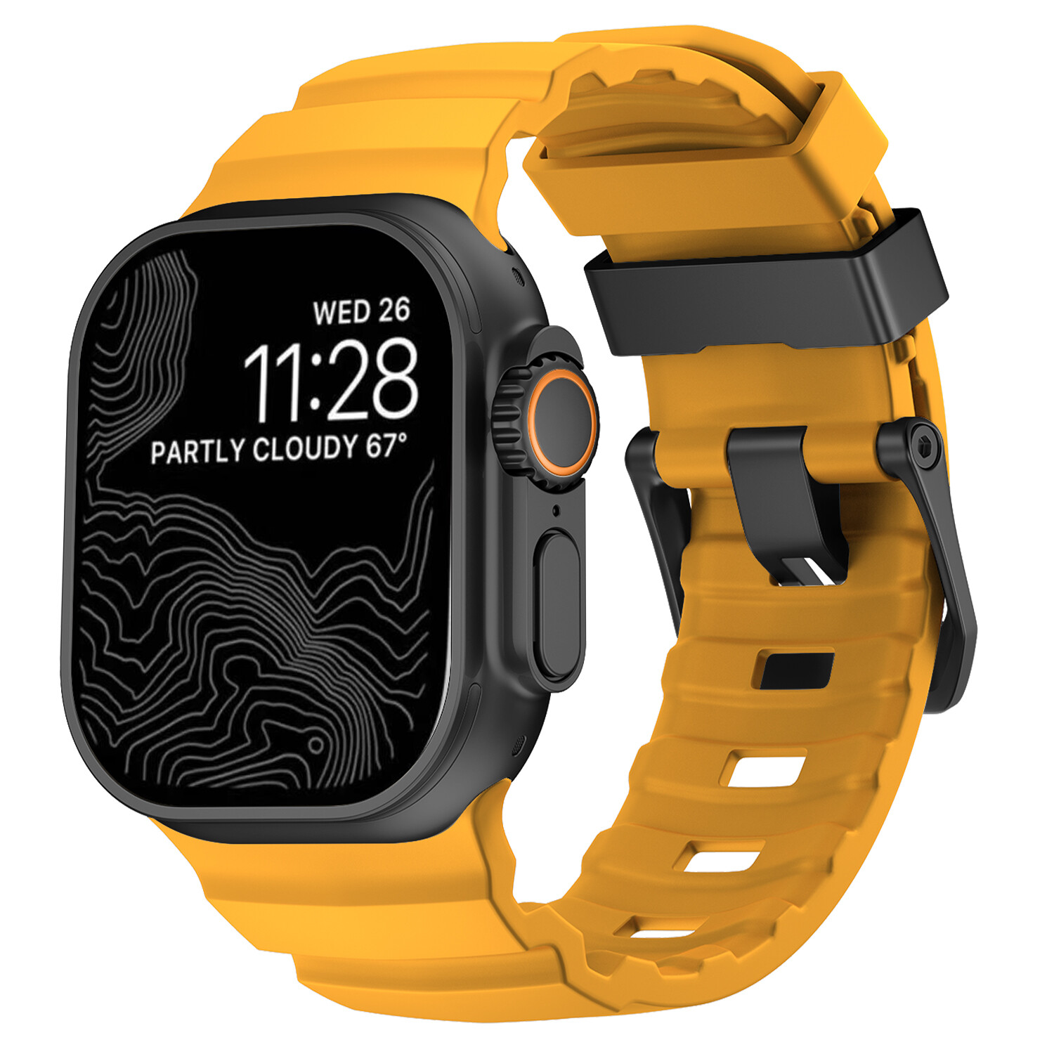 Durable Silicone Watch Band with Metal Clasp For iWatch Series Ultra 10 9 8 7 6
