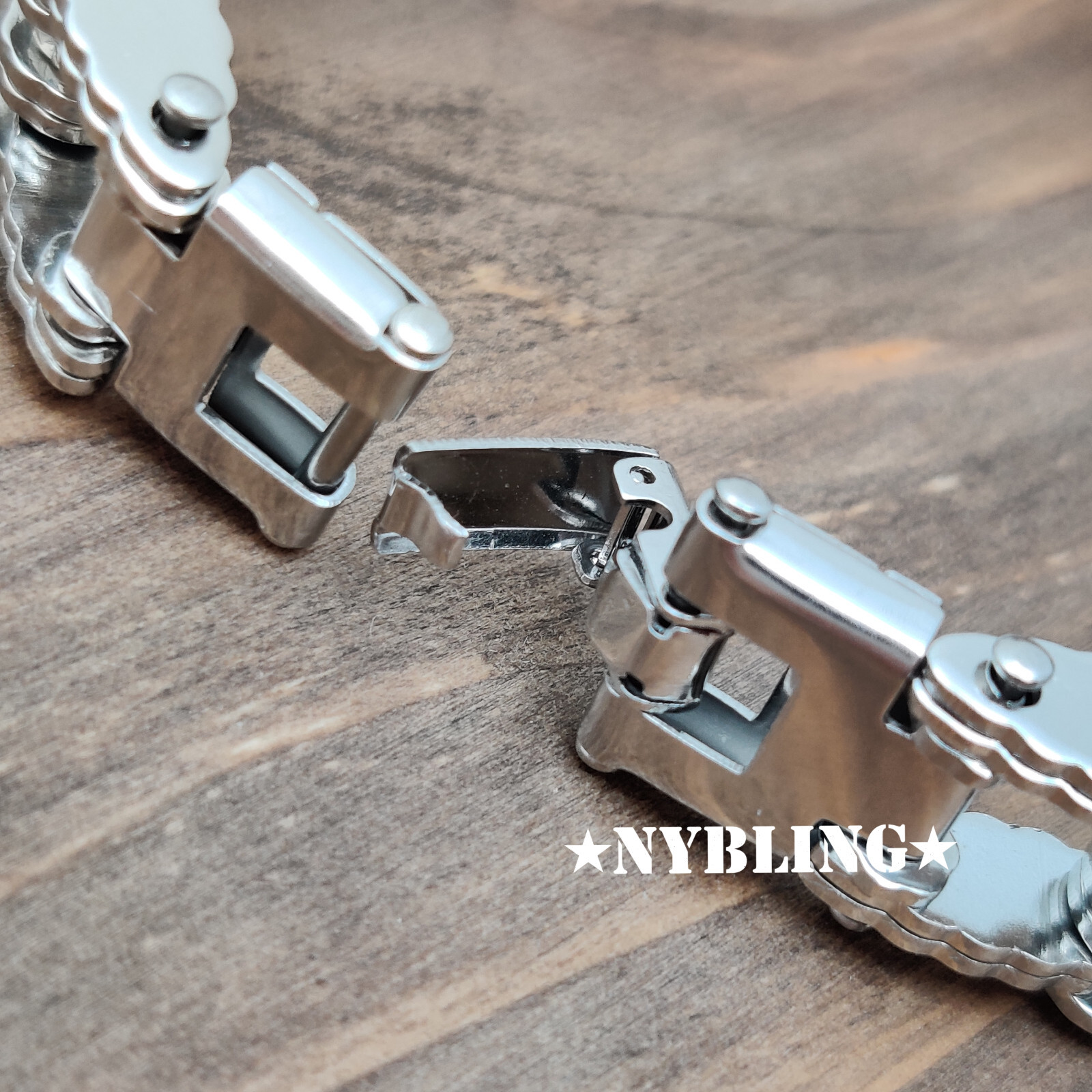 MOTORCYCLE BIKE CHAIN DESIGNER BRACELET 16MM SOLID STAINLESS STEEL Men’s Jewelry