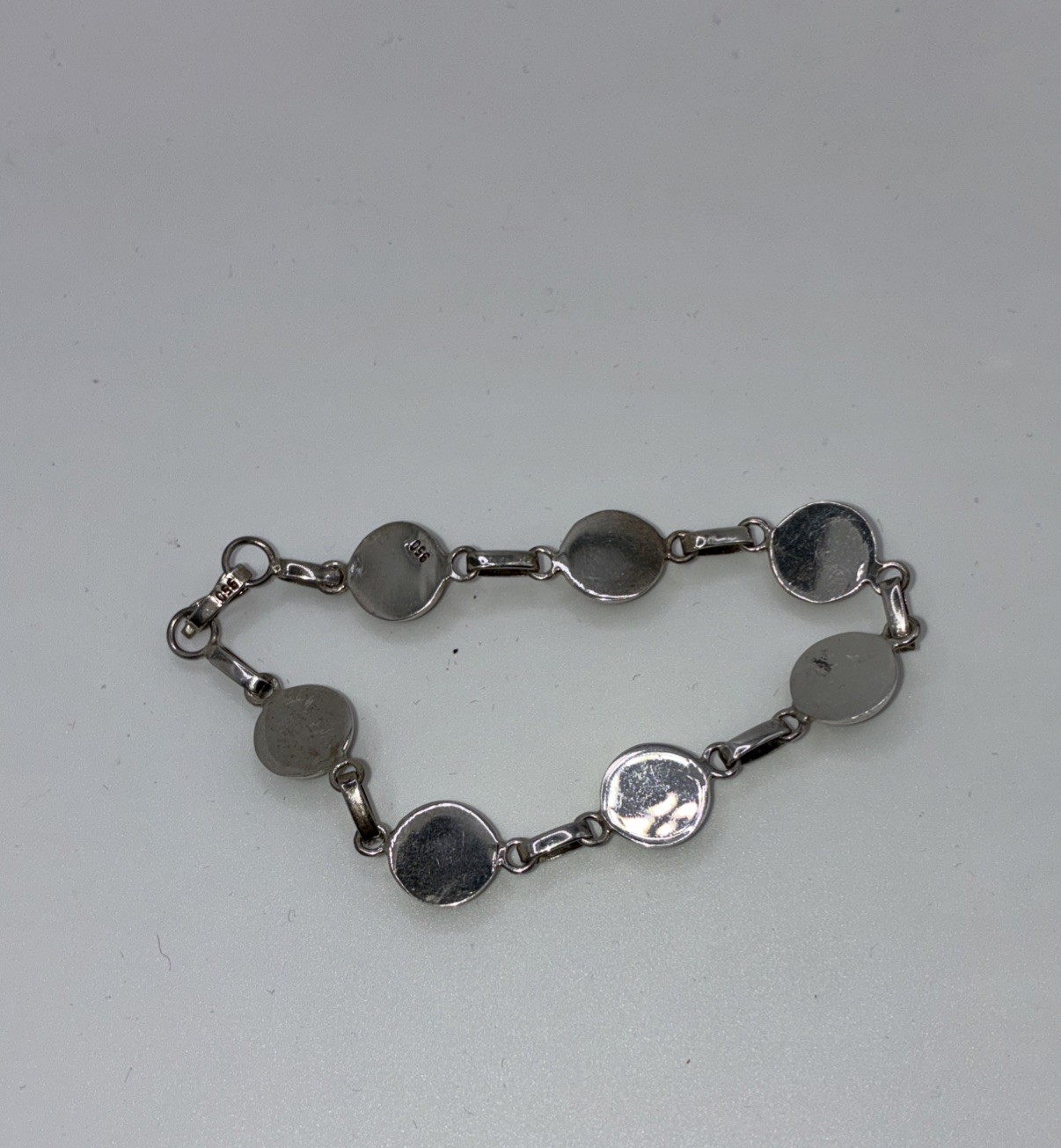 Peruvian 7.5 in Silver and Purple Stone Bracelet