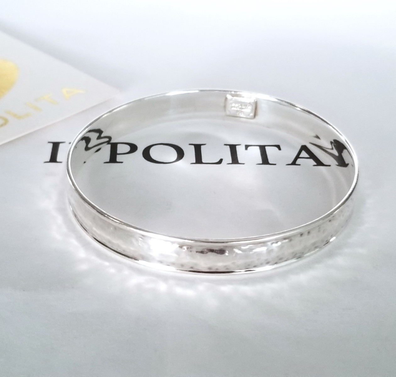 IPPOLITA – Glamazon Hammered 9mm Sterling Silver Bangle Bracelet – Pristine!