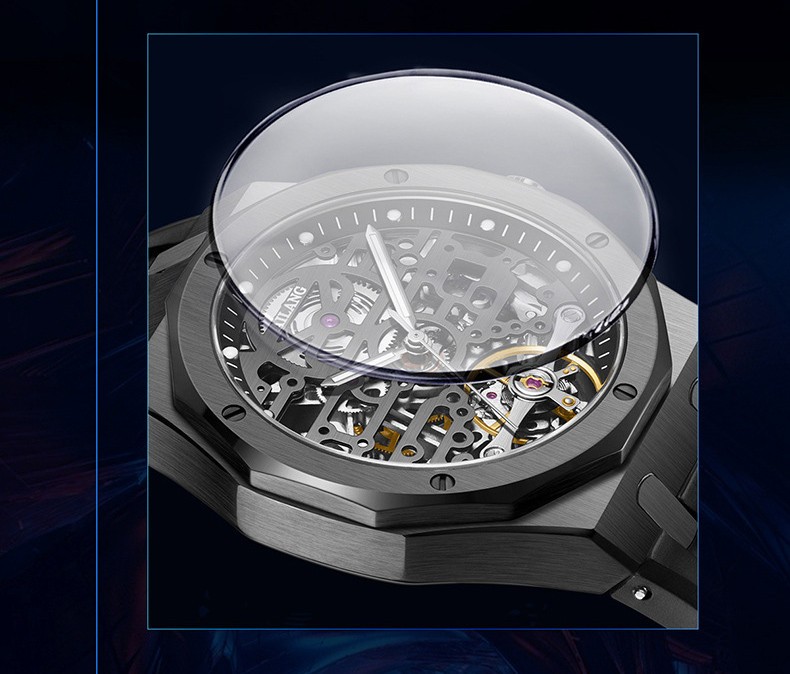 AILANG Luminous Skeleton Sapphire Crystal Tourbillon Automatic Mechanical Watch