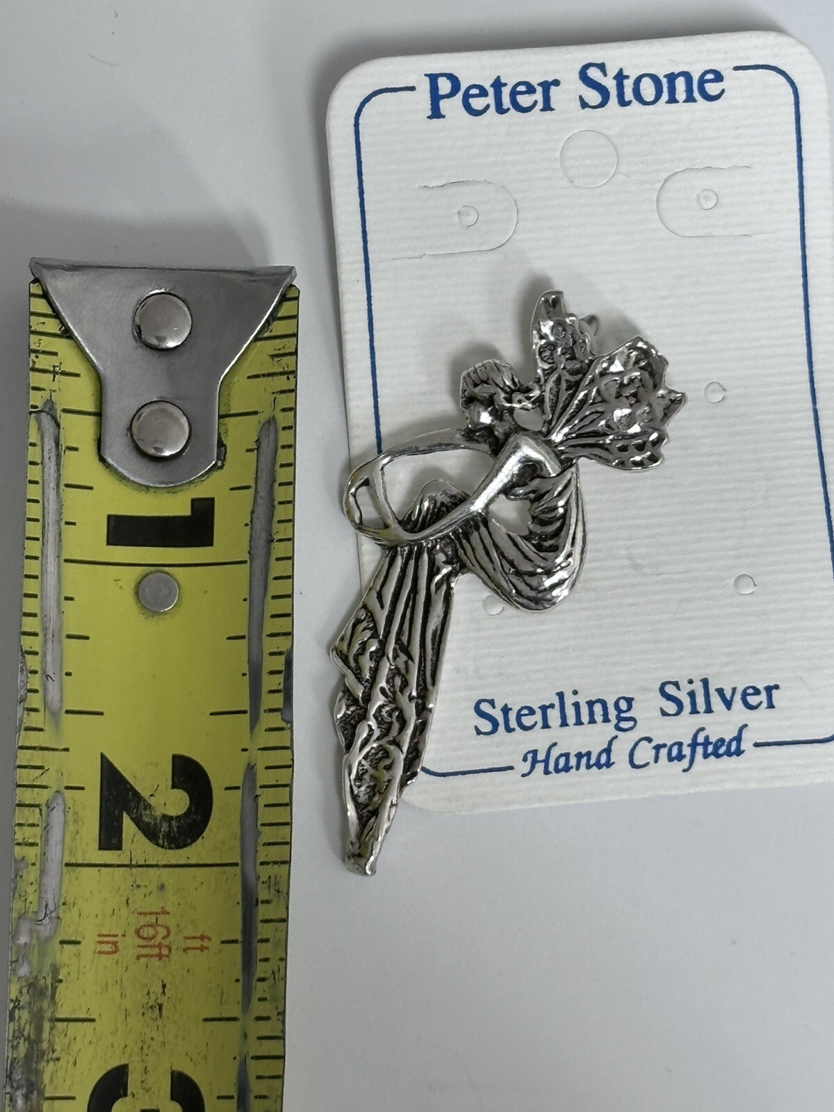 Peter Stone Sterling Silver Fairy pendant Vintage 2”