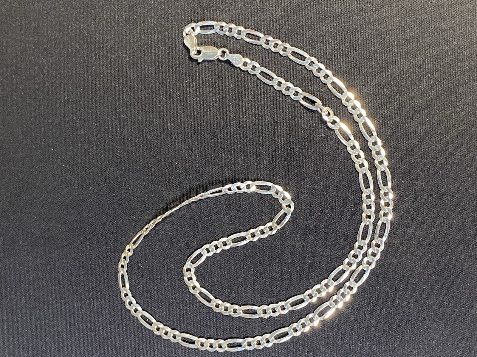 925 Sterling Silver Necklace 22″ – 6mm Italian Figaro Style Men’s FREE SHIPPING!