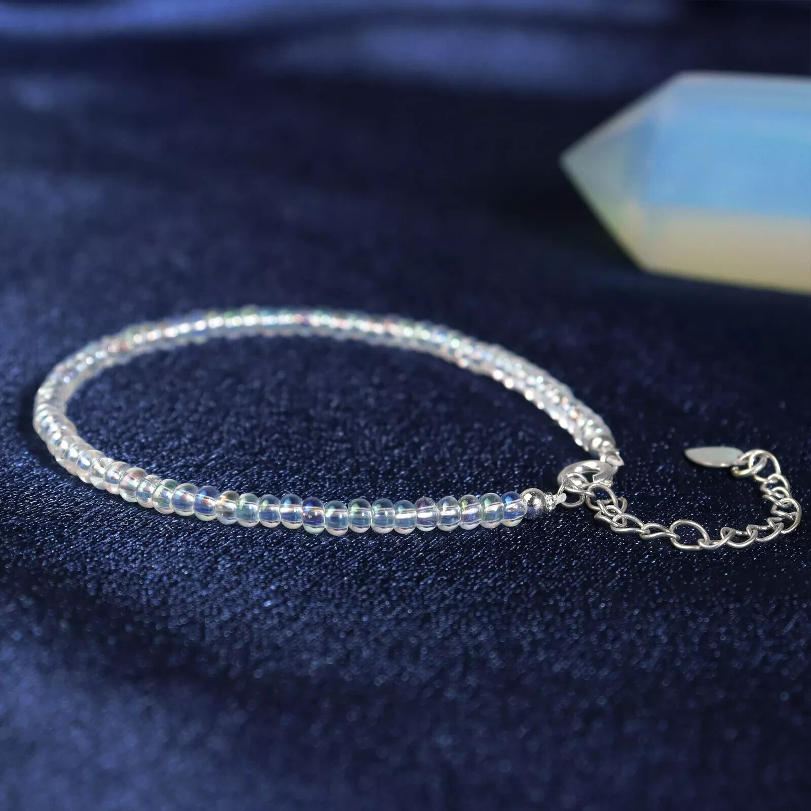 Dainty Natural Fire Opal 3mm Tiny Beads Healing Reiki Minimalist Women Bracelet
