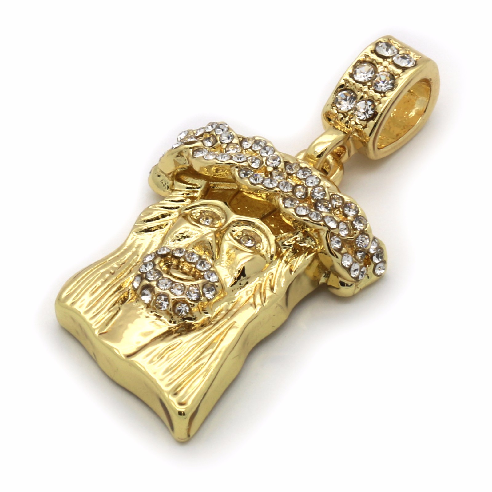Gold Plated Jesus Angel Last Supper Pendant Cubic-Zirconia 24 27 30 Cuban Chain
