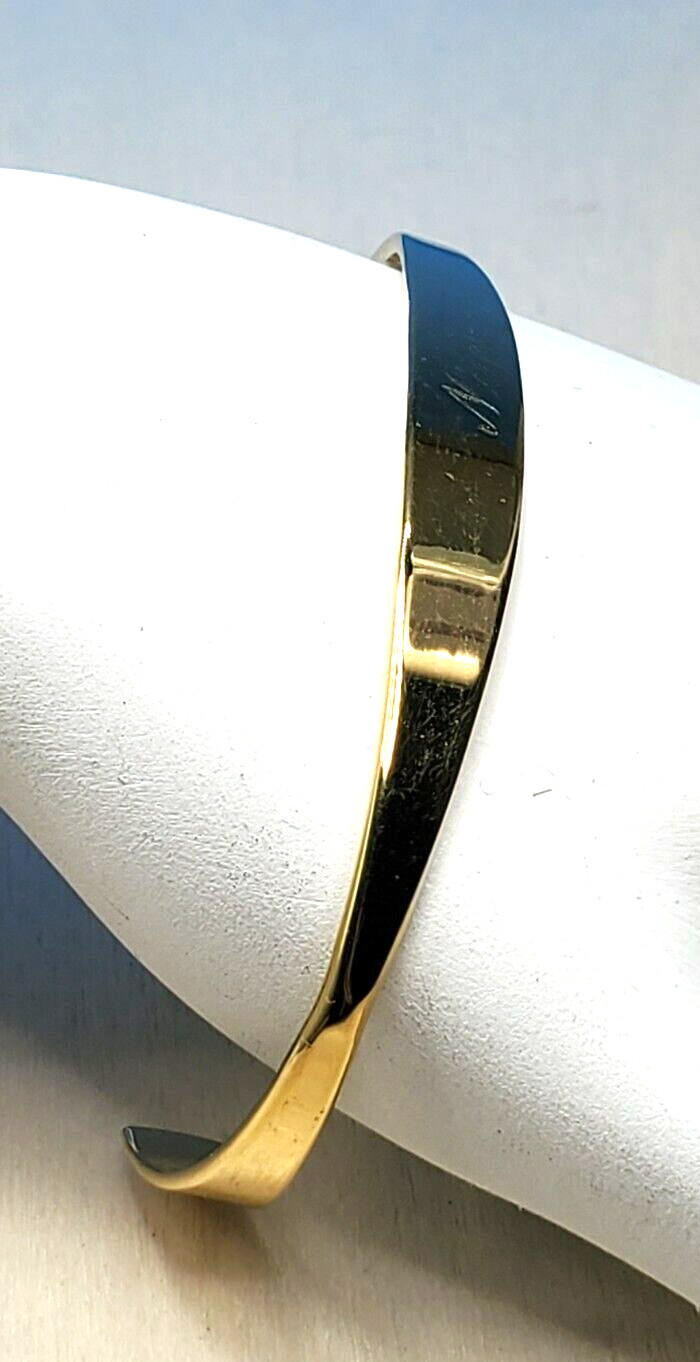 Vintage Cuff Bracelet ENGRAVED NAN Gold Tone Signed Napier @ trueblue0080 -h12