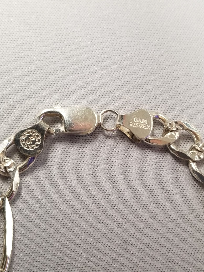 Sterling Silver 15.2g Textured 9mm Cuban Chain Bracelet 8.5″