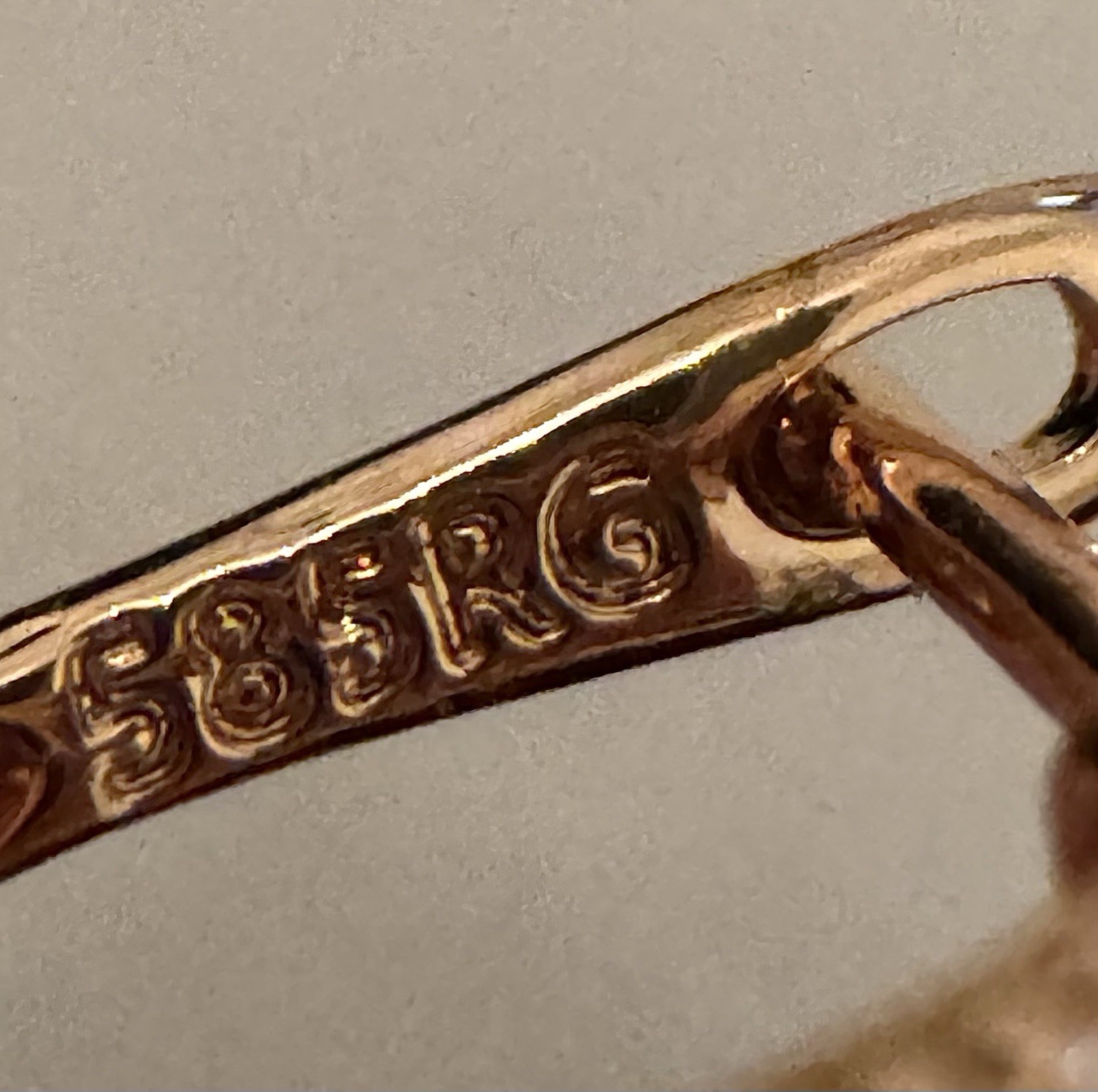 Stamp 585RG 14k Vintage Rose Gold Filled / Plated Emerald Style Dangle Earrings