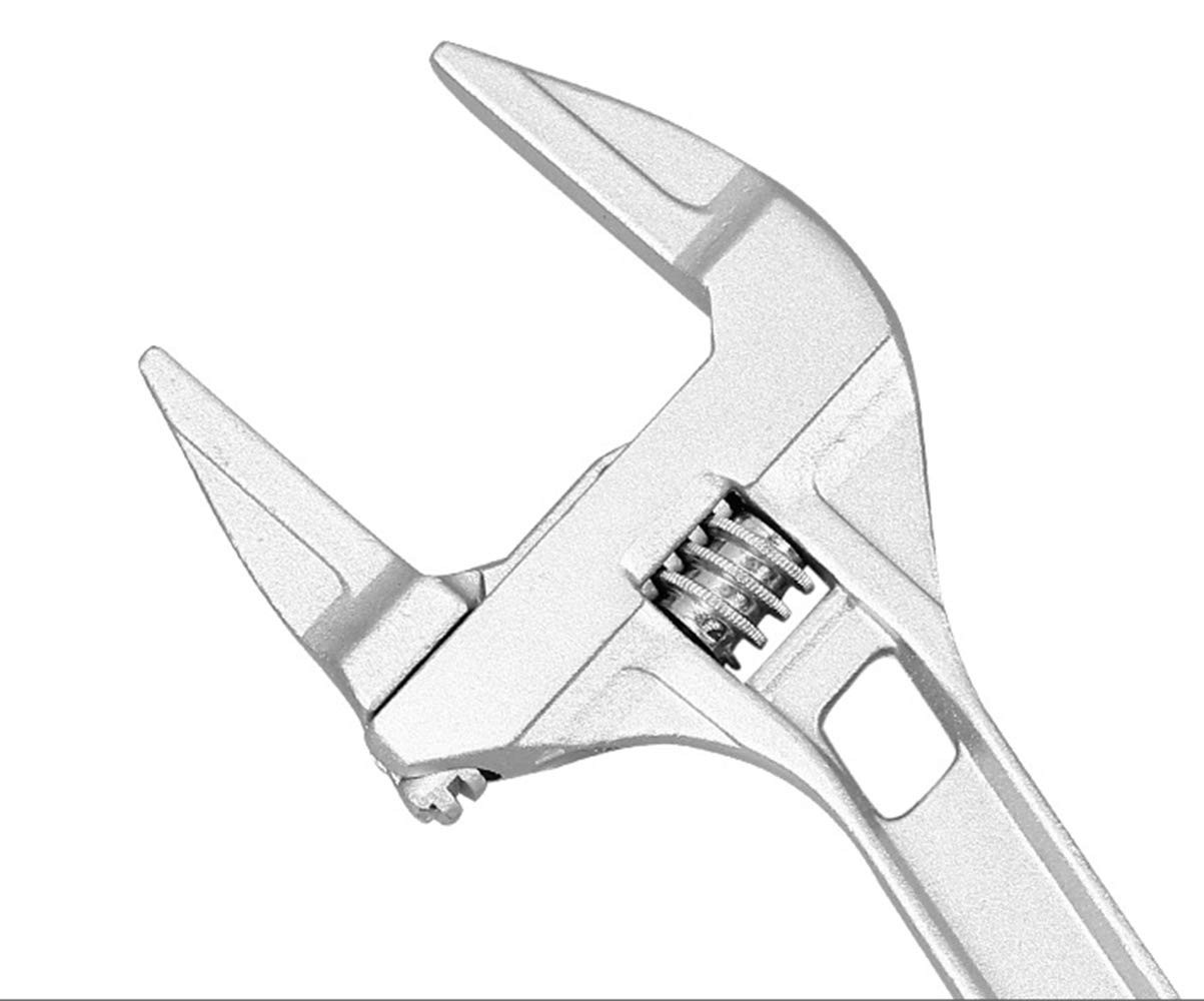 Sehfupoye 8 Inch Adjustable Wrench Aluminum Alloy Jig Saw 16-68mm, Silver
