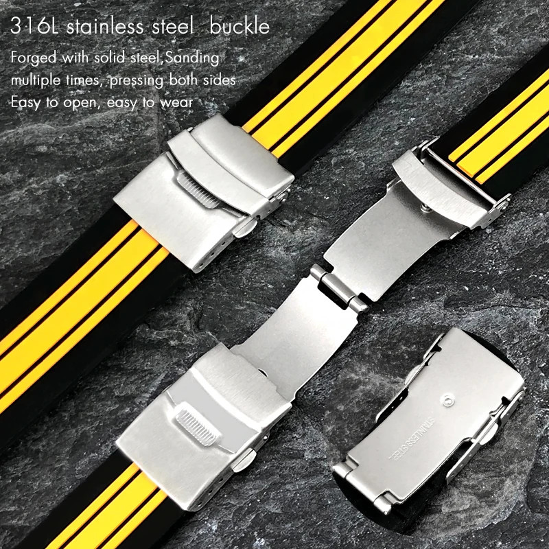17 21mm Rubber Watchband Strap for Tissot T-RACE T048-417A Bracelet
