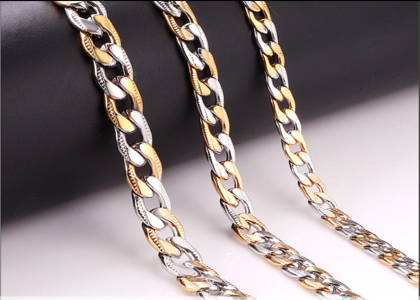 LUXUSTEEL 10mm, Width Link Chain Necklaces Length 20inch