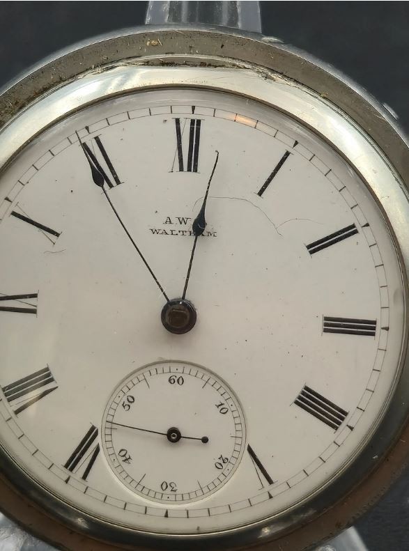 Antique 1883 Waltham Wm. Ellery Model 1877 18s 11J Pocket Watch Silverode Case