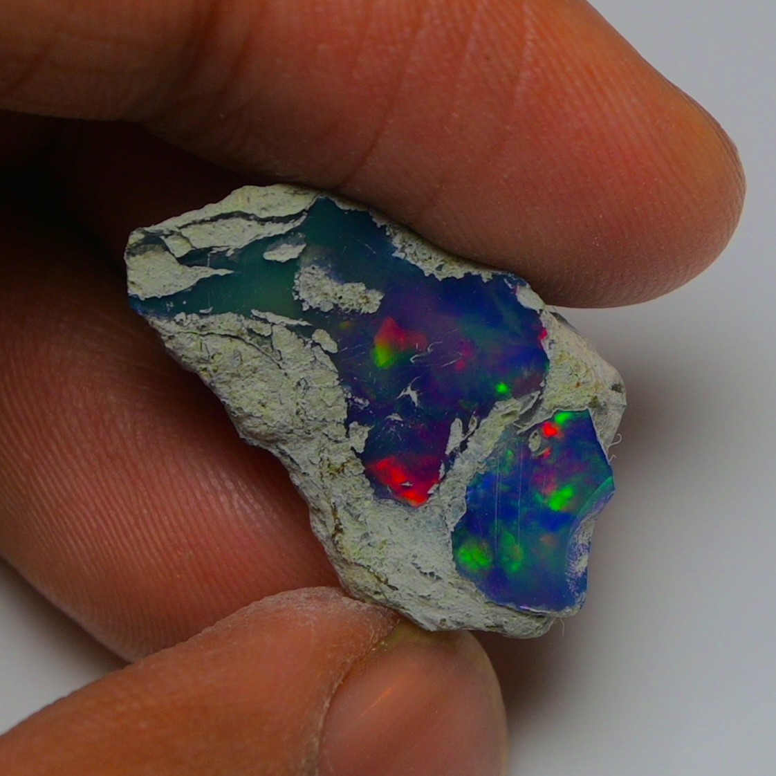 Polished Blue Opal Rough 6.80 Carats, Smoked Ethiopian Welo Opal Rough,