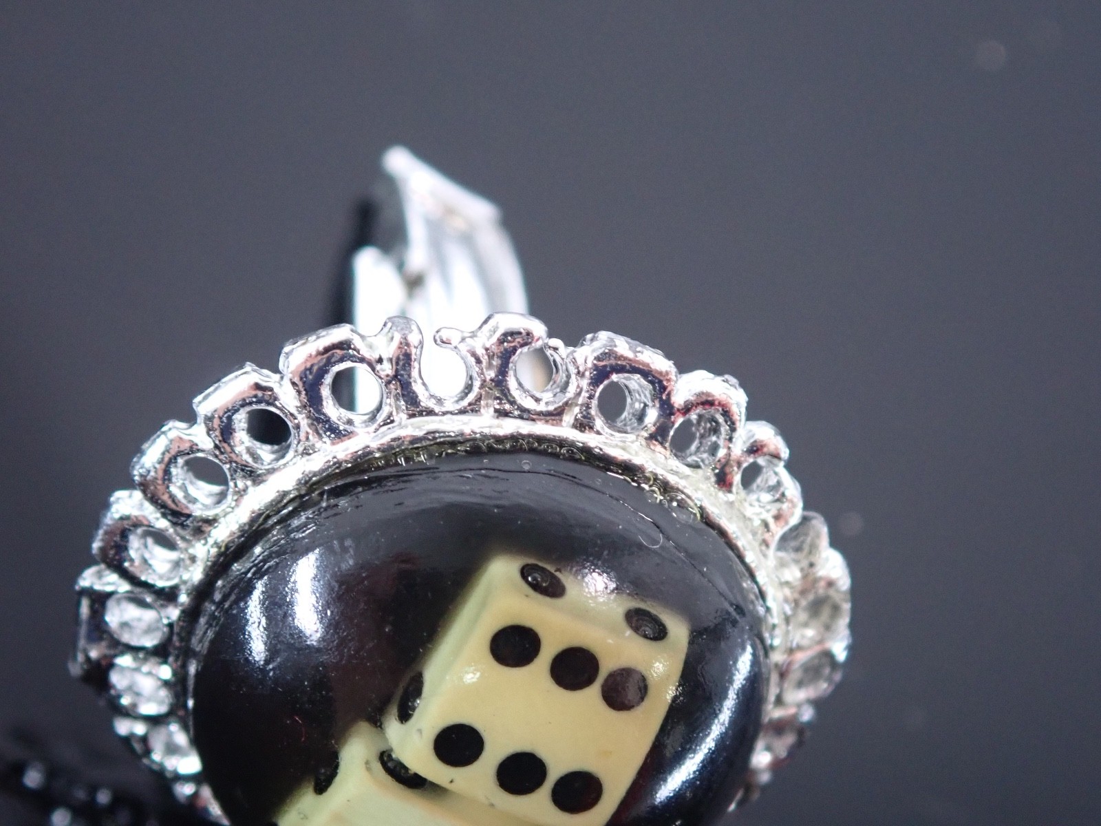 Vintage Dice Cufflinks Black Ivory Resin Casino Gambling Vegas Novelty Style